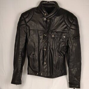 Campri Terror Leather Motorcycle Jacket | Black | Size 36 (EUR 46)